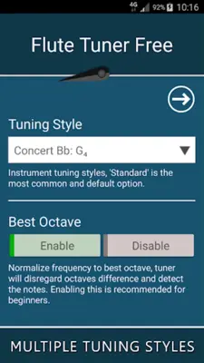 Flute Tuner android App screenshot 1